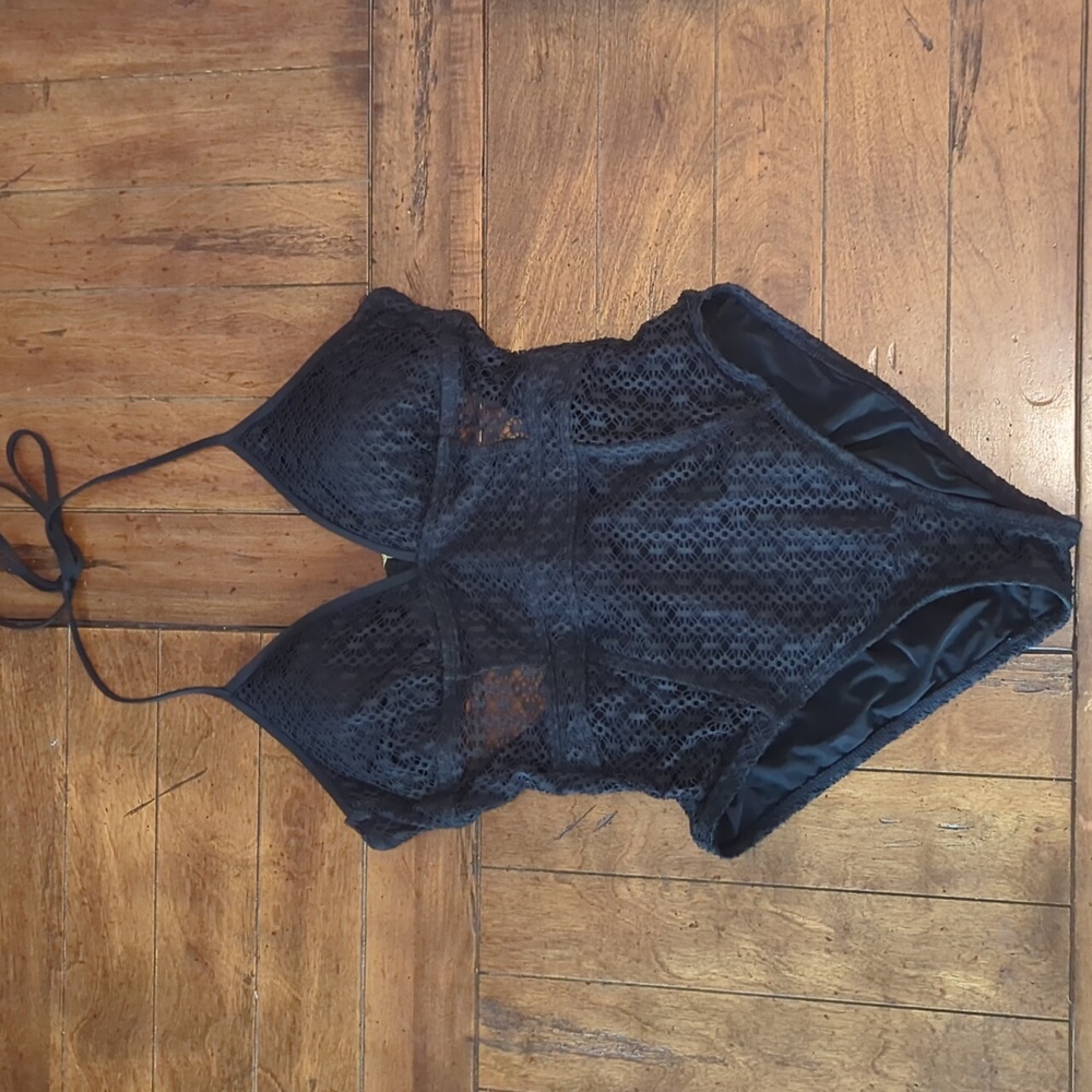 Black one piece swimsuit